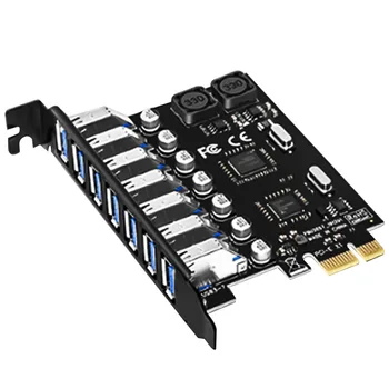Адаптер карты расширения USB 3.0 PCI-E, 7 портов, адаптер-концентратор USB 3.0, внешний контроллер, удлинитель PCI-E, карта PCI Express для настольных ПК