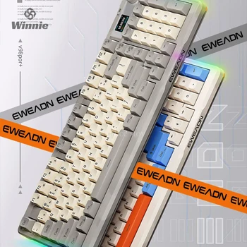 Механическая клавиатура EWEADN v98 pro трехрежимная беспроводная клавиатура Bluetooth емкостью 2000 мАч с RGB подсветкой и экранной игровой клавиатурой