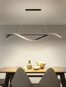 Светодиодная люстра Nordic Line Используется для столовой, спальни, коридора, черного 3-цветного освещения с регулируемой яркостью, украшения дома с дистанционным управлением