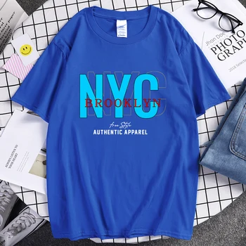 Свободный стиль в Бруклине, Нью-Йорк, Футболка, мужские уличные хлопковые футболки, топы с рисунком в стиле харадзюку, новинка, крутые футболки, мужские футболки.