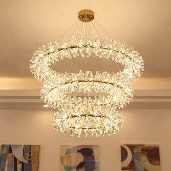 Современный хрустальный подвесной светильник, светодиодная люстра для столовой, гостиной, домашнего декора, Подвесной светильник