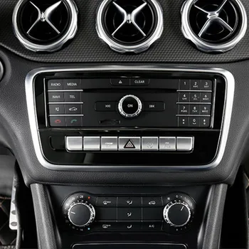 Черная Центральная Консоль CD Рамка Декоративная Накладка Для Mercedes Benz GLA X156 CLA C117 A Class W176 2013-2018 Нержавеющая Сталь